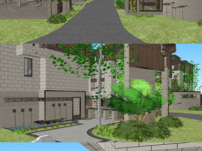 新中式別墅庭院景觀住宅區(qū)建筑規(guī)劃設(shè)計(jì)su模型圖下載 圖片164.89mb 植物景觀庫(kù) su模型