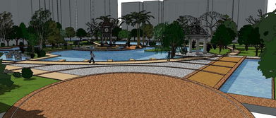 精品景觀游園規劃 從宅間景觀到廣場SU模型的全面設計